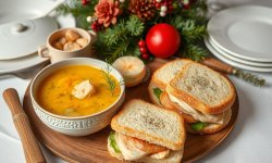 Куриный суп и бутерброды на праздничный стол: просто, душевно и красиво