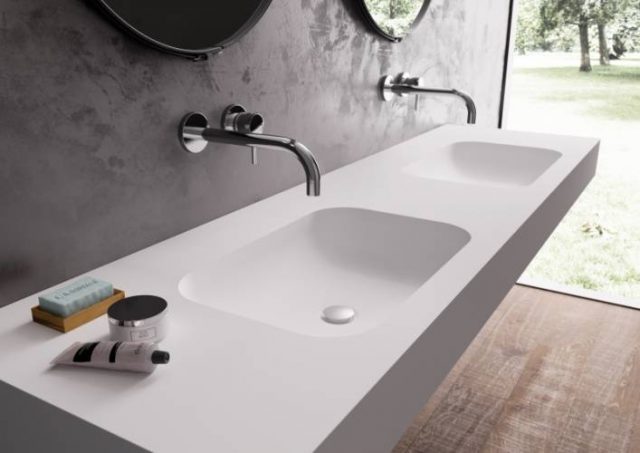 Акриловые столешницы в ванной комнате — стильно и гигиенично