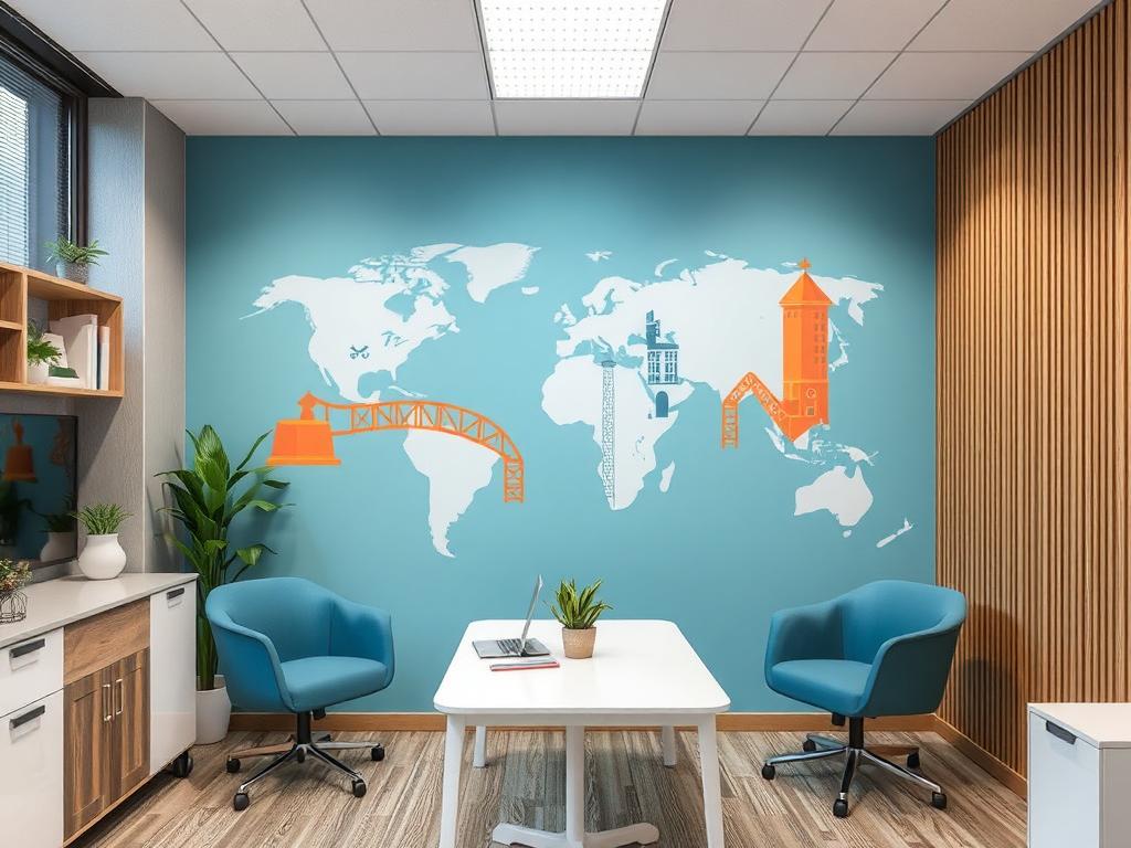 How to decorate an office using large-format printing?фото