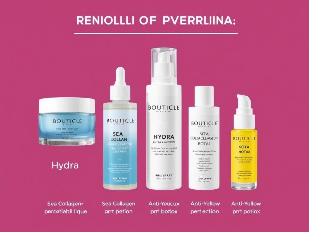 Overview of Bouticle's popular lines: Sea Collagen, Hydra, Botox, Anti-Yellowфото