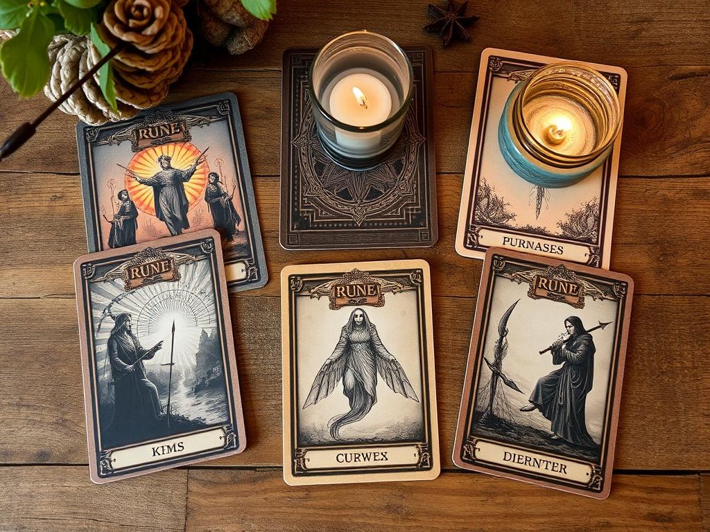 Divination cards and runes Divination cards and runesфото