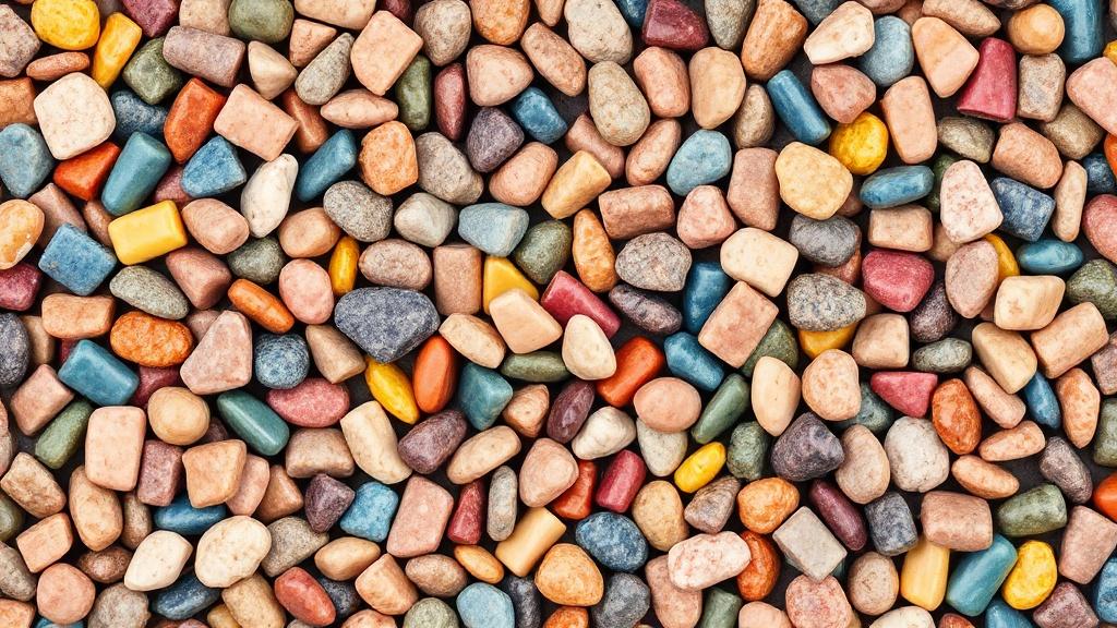 Colored stone chips for exterior use.фото